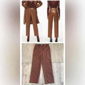 Aritzia Babaton command leather pants. Cognac brown, size 16